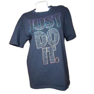 NIKE JUST DO IT BLACK RAINBOW LETTERS T SHIRT SIZE LARGE